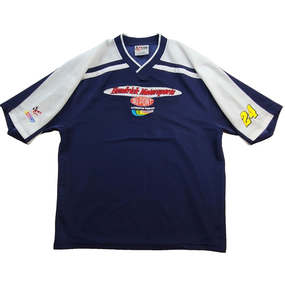 Chase Authentics Jeff Gordon 24 DuPont Hendrick NASCAR Jersey Shirt Mens L Blue